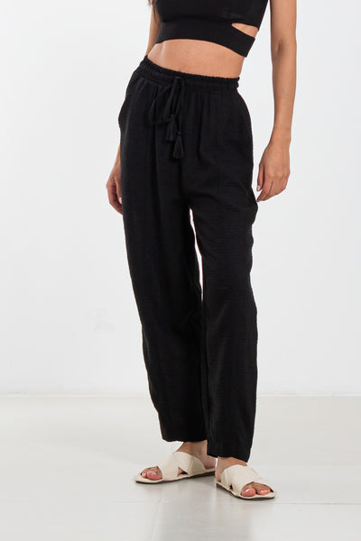 LINEN JOGGER WAIST TROUSERS