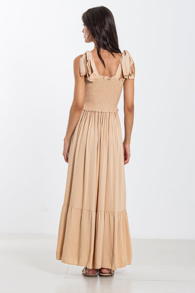 DETAILED SLEEVELESS MAXI DRESS