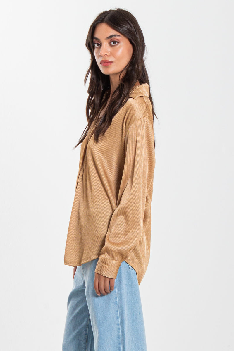 FLOWY SATIN SHIRT