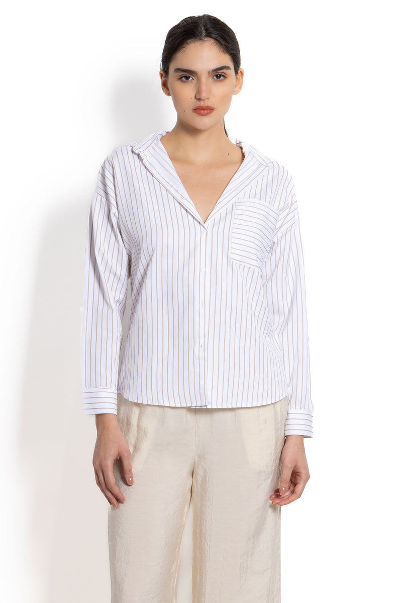 STRIPED POPLIN SHIRT