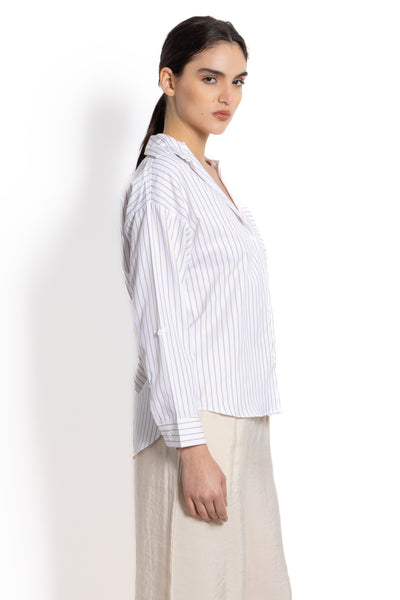 STRIPED POPLIN SHIRT