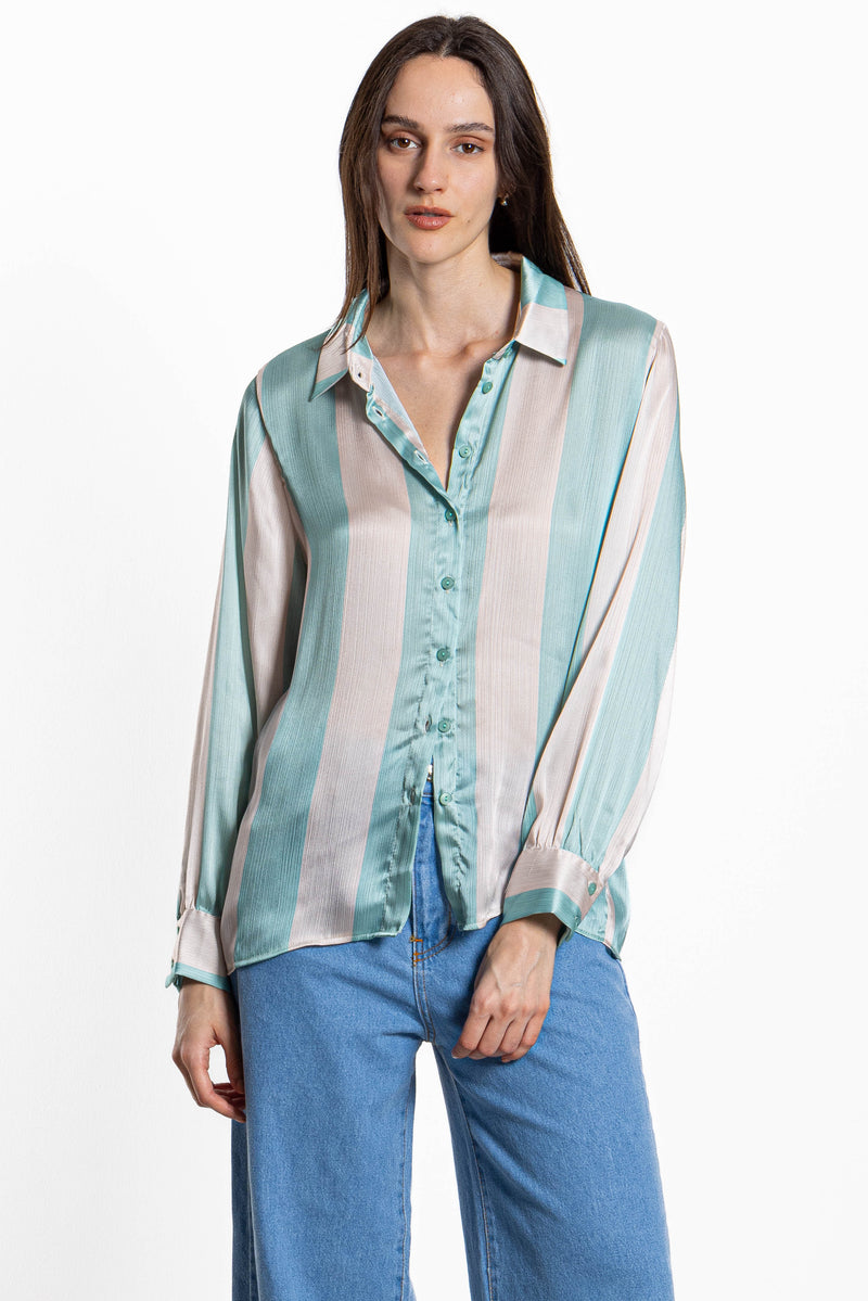 STRIPED SATIN SHIRT