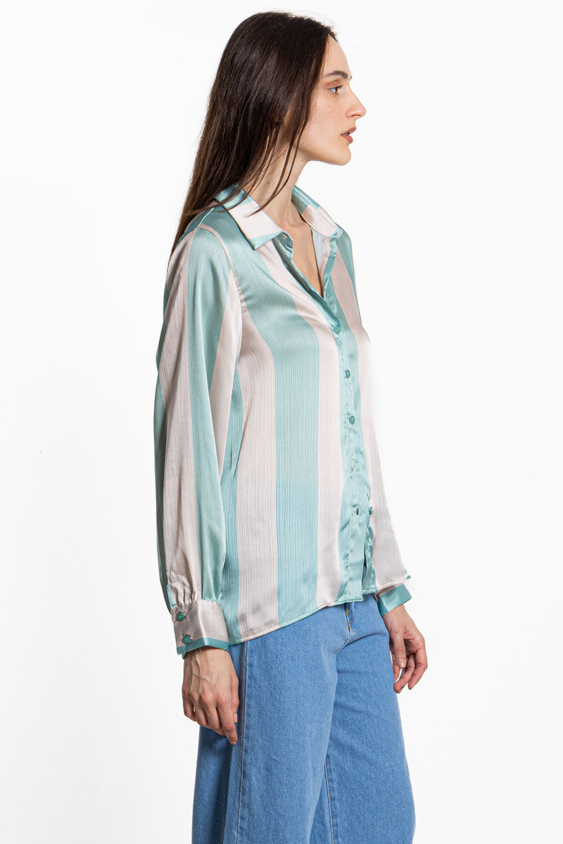 STRIPED SATIN SHIRT