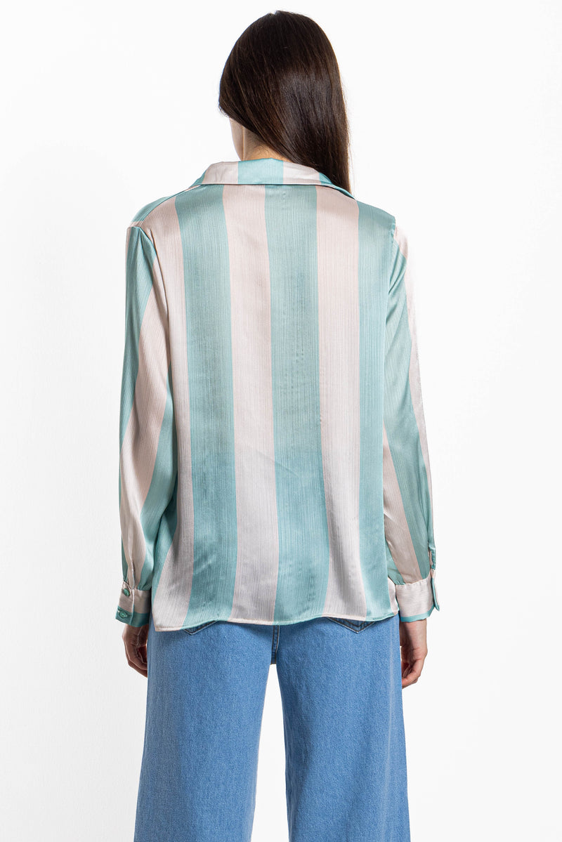 STRIPED SATIN SHIRT