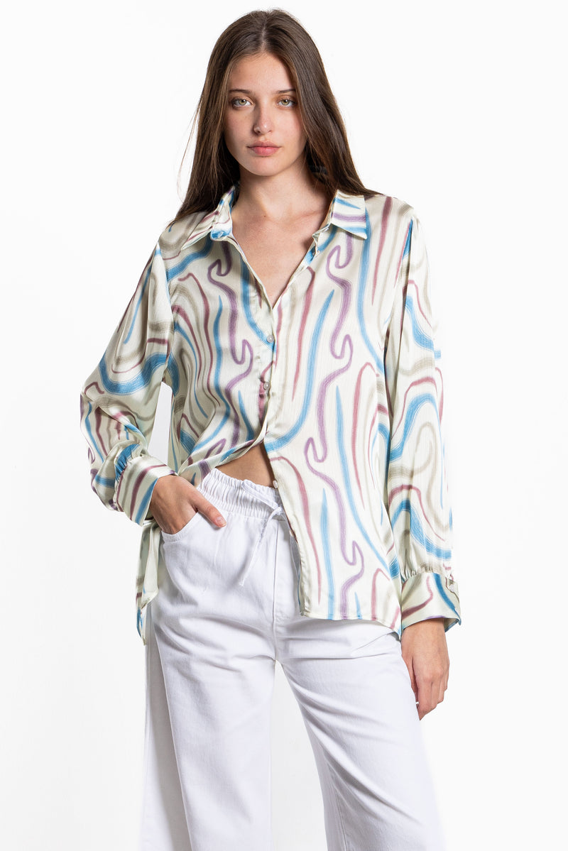 PRINTED SATIN SHIRT