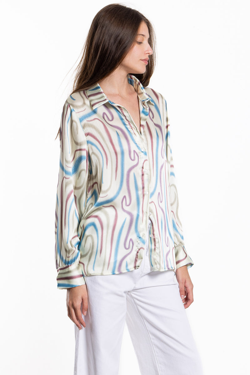 PRINTED SATIN SHIRT