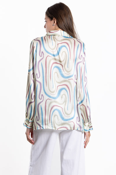 PRINTED SATIN SHIRT