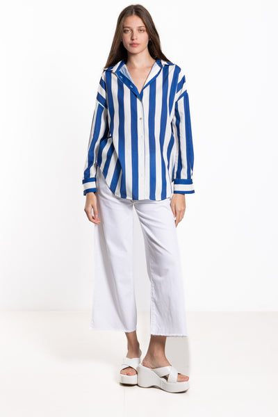 STRIPED LINEN BLEND SHIRT