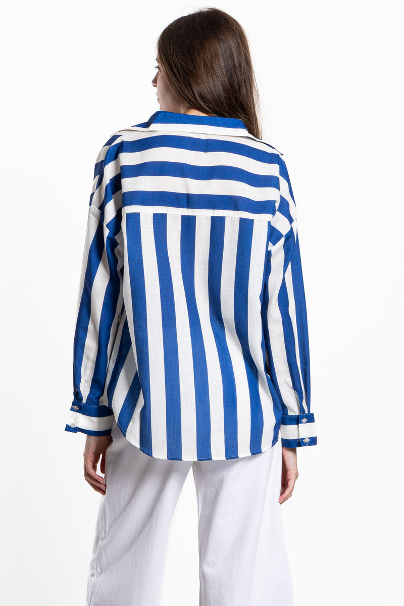 STRIPED LINEN BLEND SHIRT