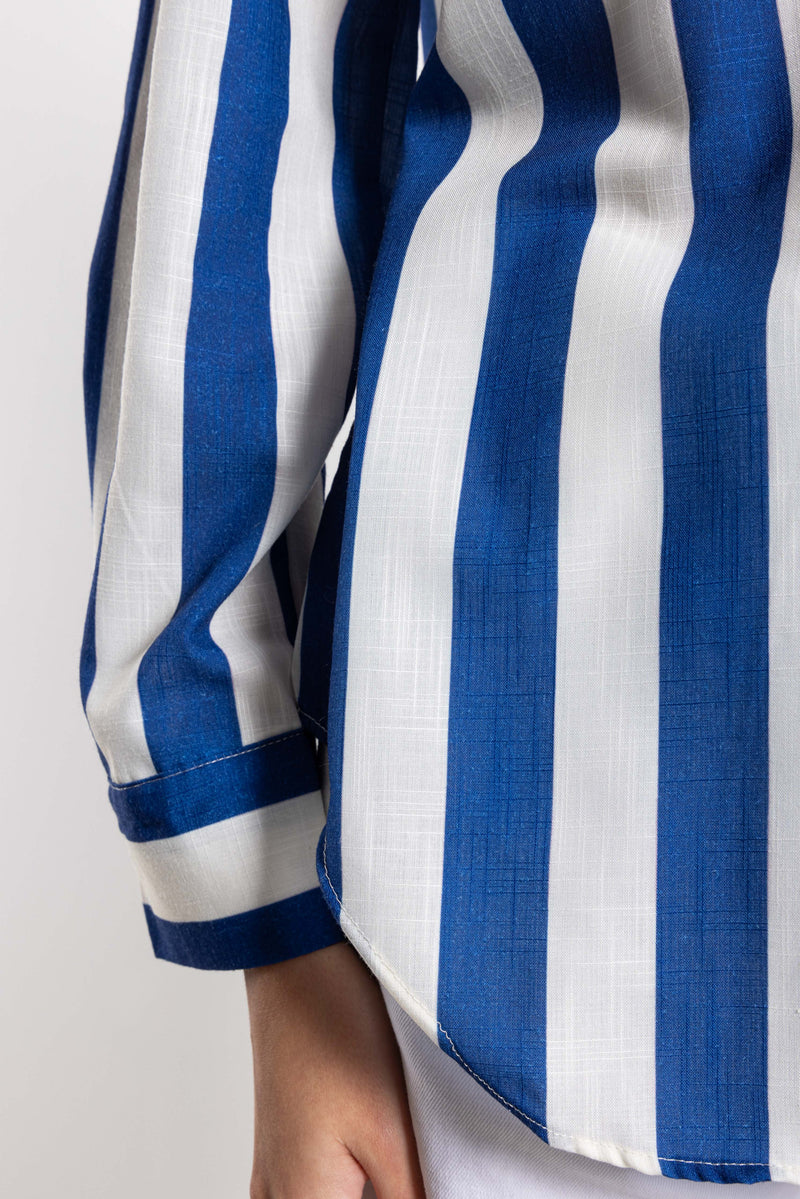 STRIPED LINEN BLEND SHIRT