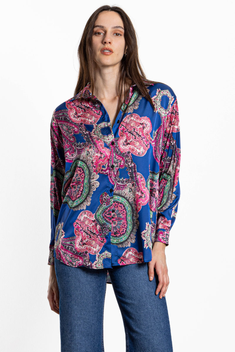 PRINTED SATIN SHIRT