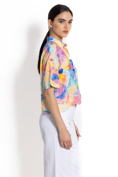 TIE-DYE LIGHTWEIGHT CROP SHIRT