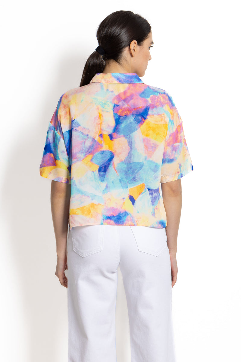 TIE-DYE LIGHTWEIGHT CROP SHIRT