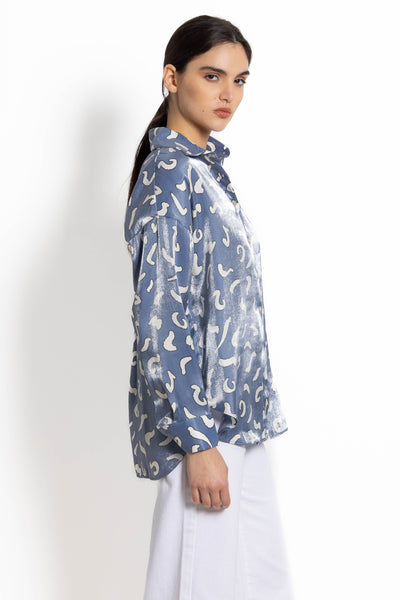 PRINTED SATIN SHIRT