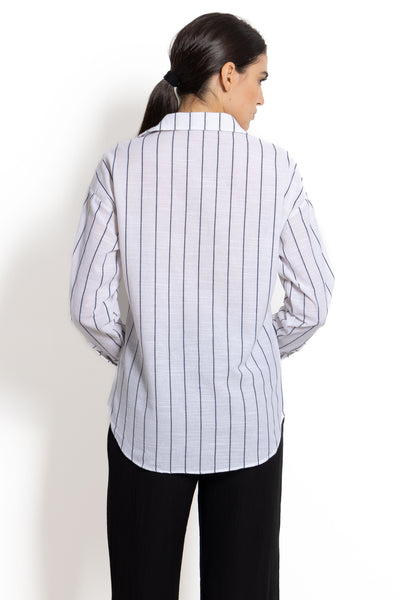 LINEN BLEND STRIPED SHIRT