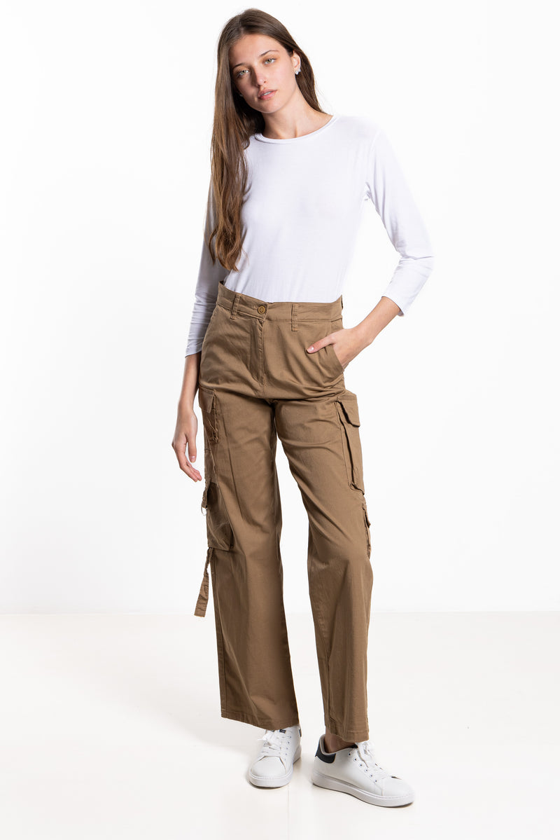 WIDE-LEG CARGO TROUSERS