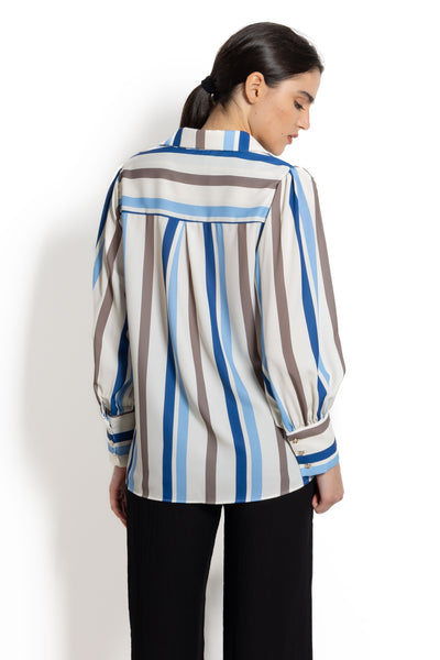 STRIPED CHIFFON SHIRT