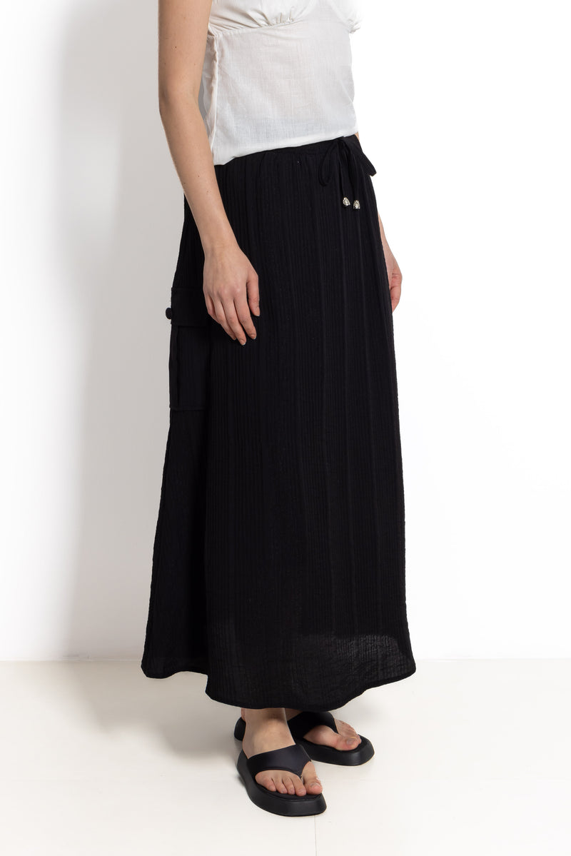 TEXTURED MAXI SKIRT