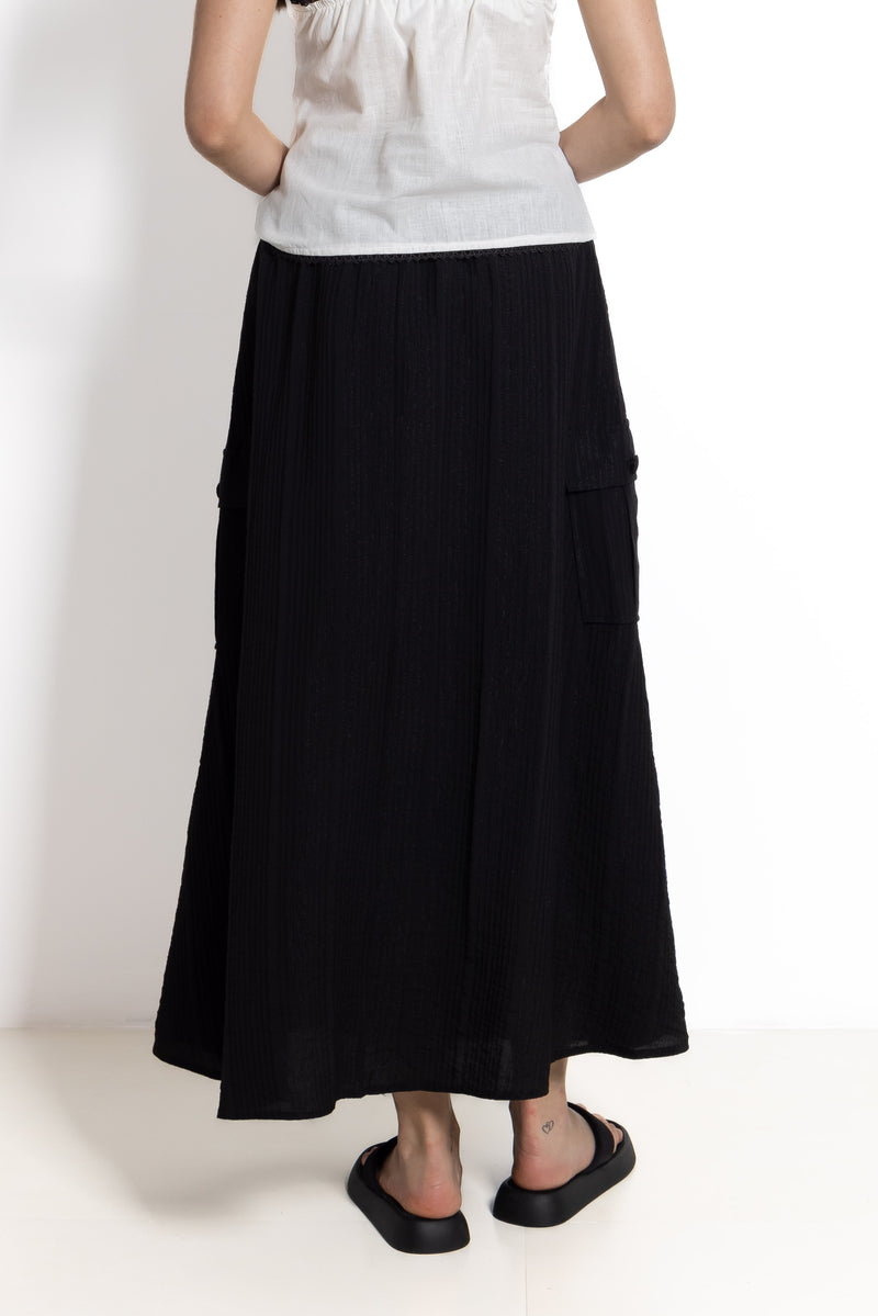 TEXTURED MAXI SKIRT