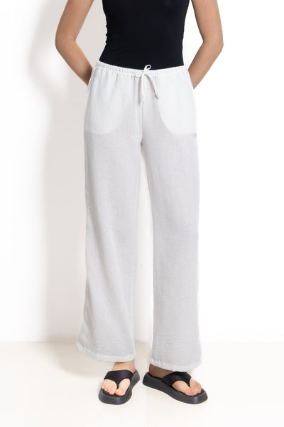 LINEN BLEND JOGGER WAIST TROUSERS