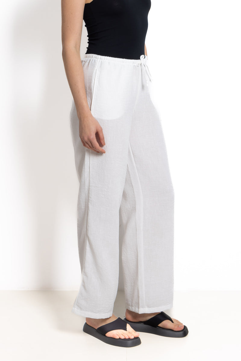 LINEN BLEND JOGGER WAIST TROUSERS