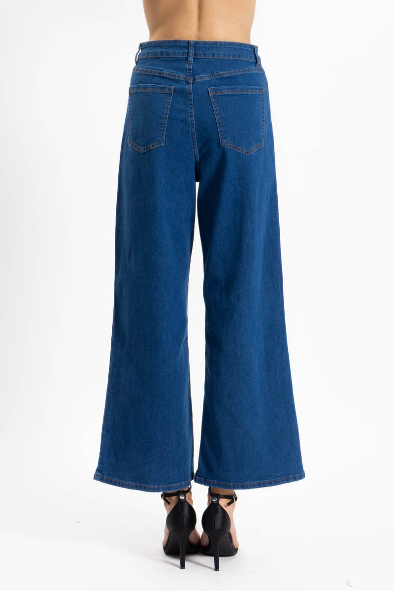 DETAILED WIDE HIGH-RISE JEANS