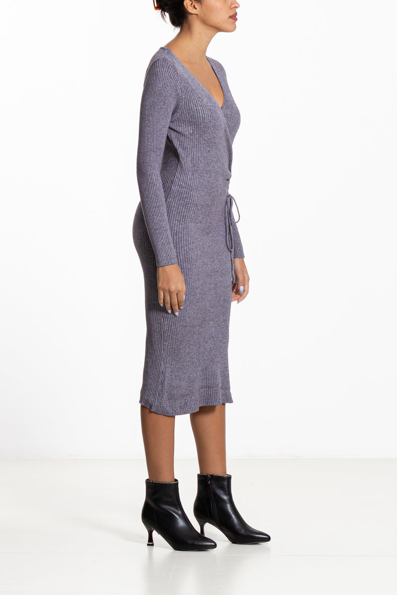 DETAILED KNIT MIDI DRESS