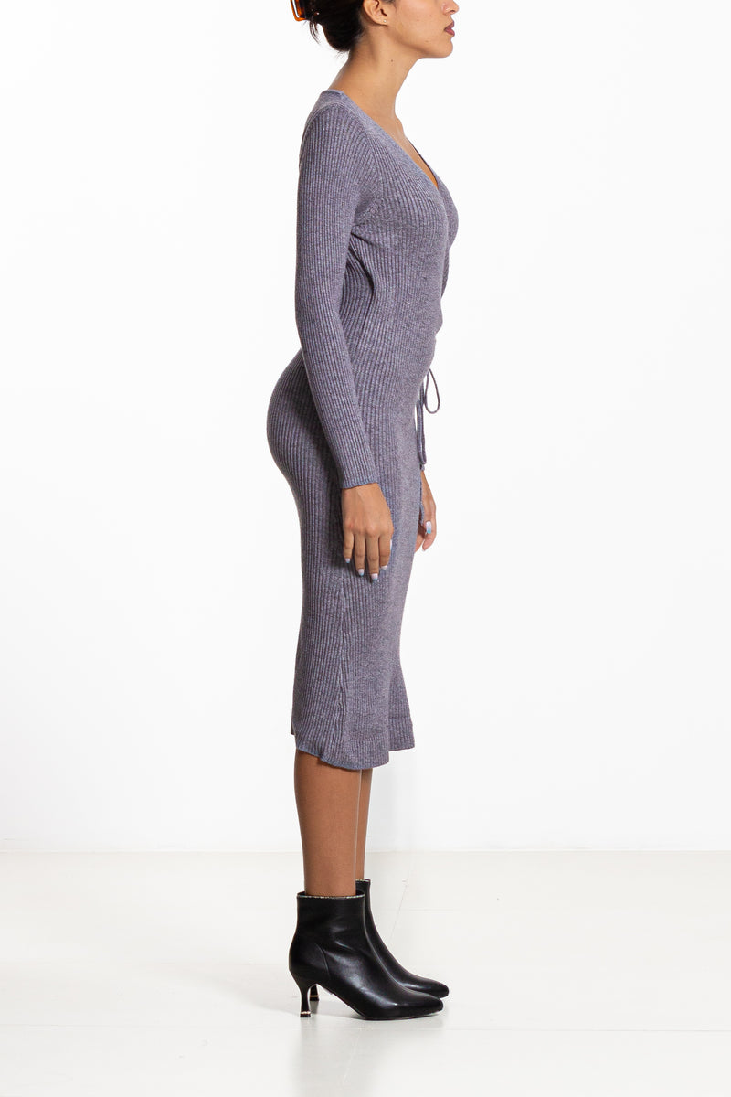 DETAILED KNIT MIDI DRESS