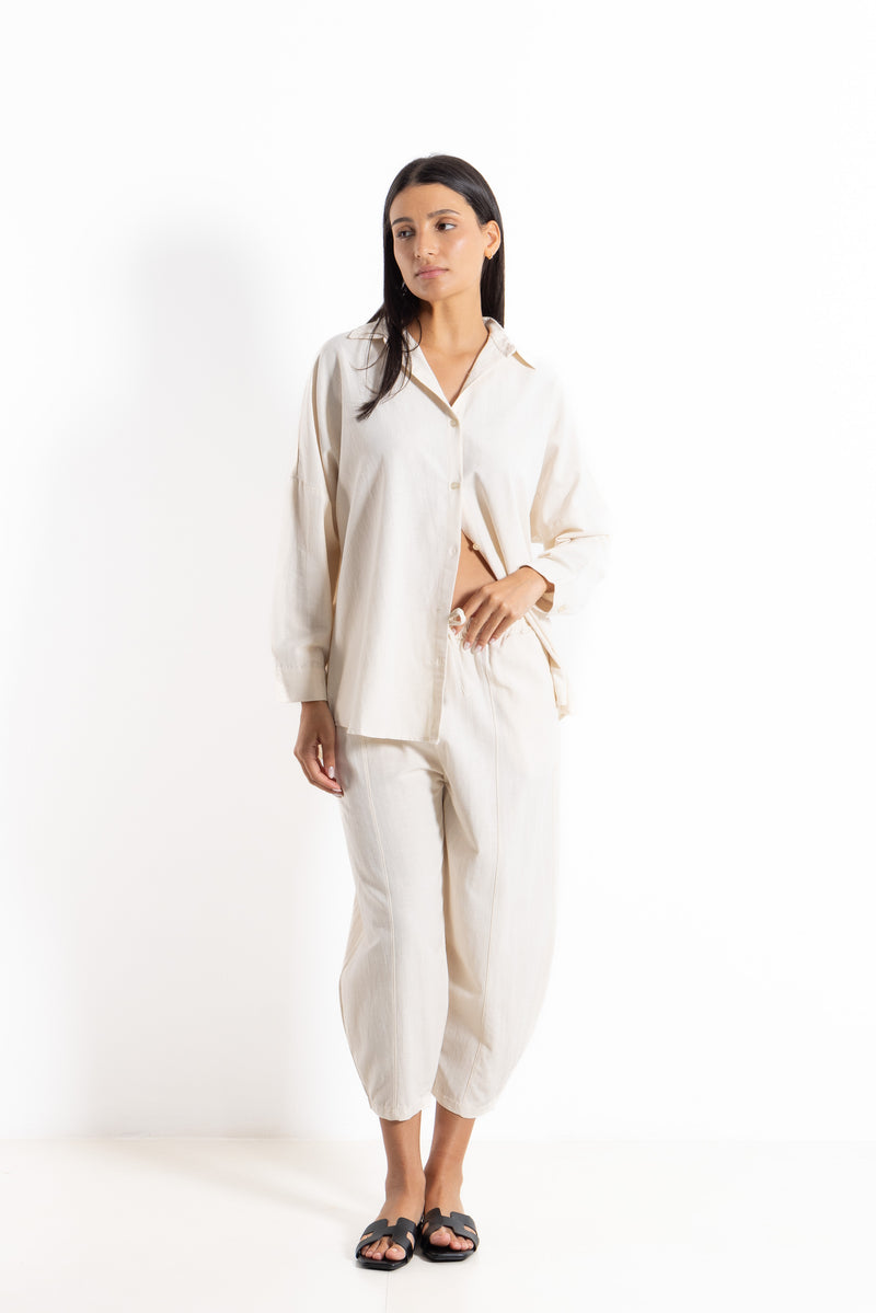 LINEN BLNED SHIRT SET