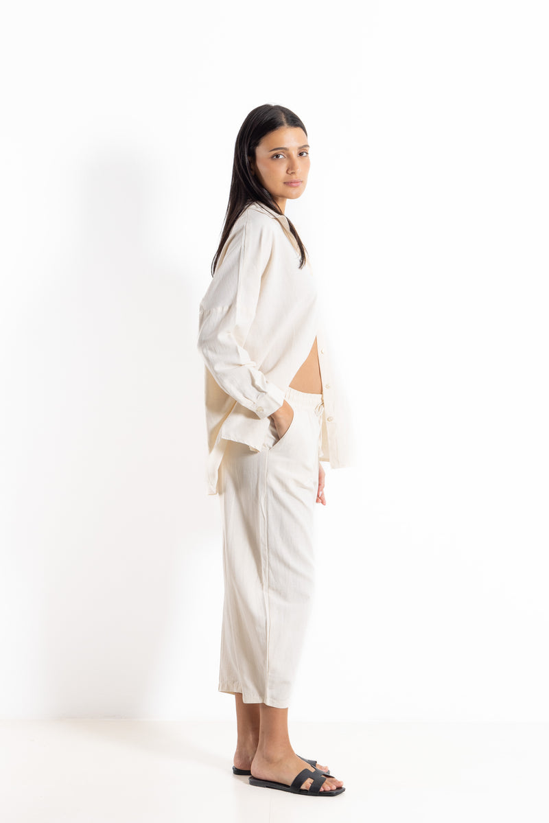 LINEN BLNED SHIRT SET