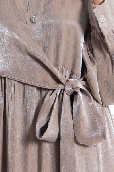 DETAILED MAXI SATIN DRESS