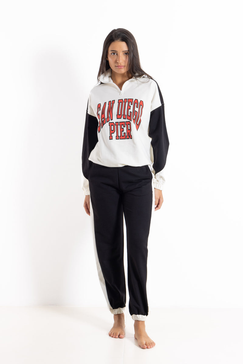 PRINTED POLO SWEATSHIRT SET