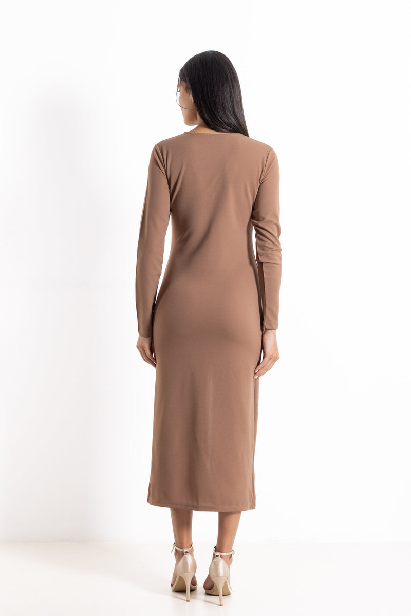 FITTED MIDI DRESS WITH SLIT