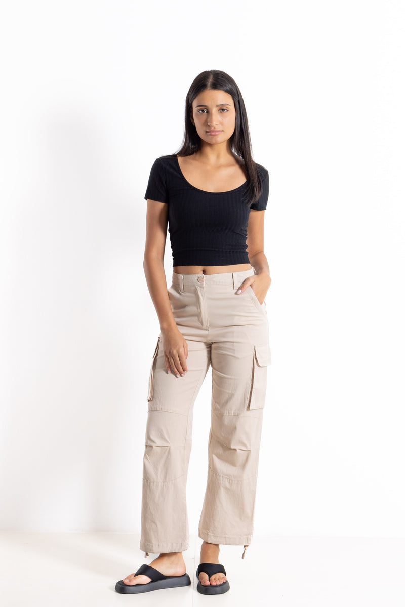 STRAIGHT-FIT CARGO TROUSERS