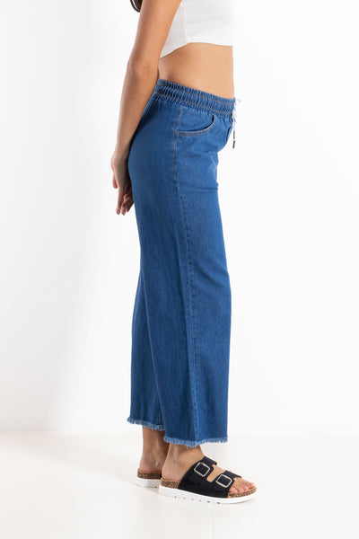 DETAILED WIDE-LEG JEANS