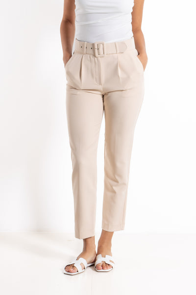 BELTED TAILORED TROUSERS