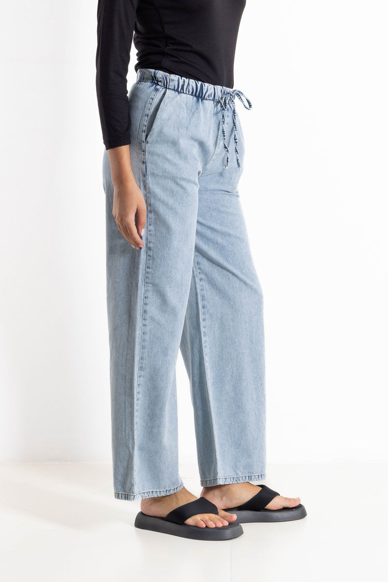 WIDE-LEG DENIM TROUSERS