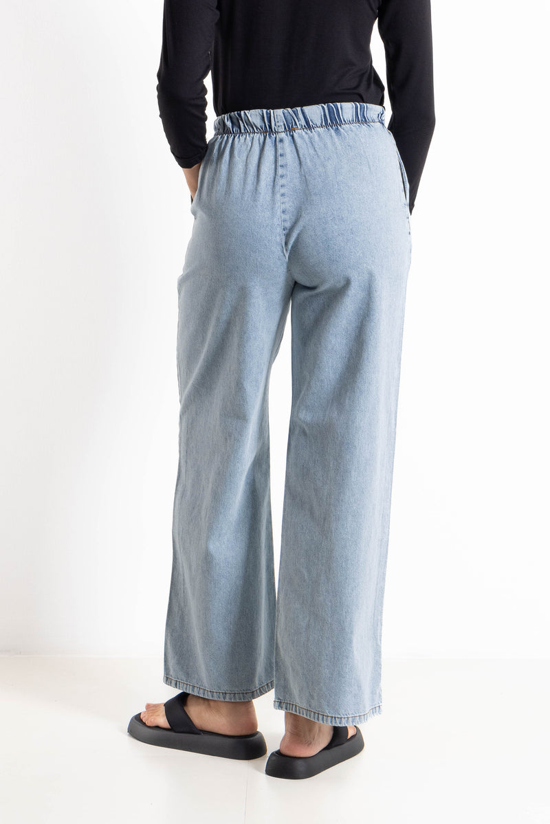 WIDE-LEG DENIM TROUSERS