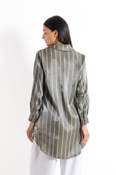 STRIPED SATIN SHIRT