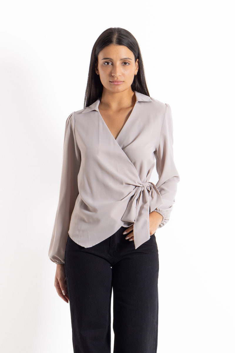 CHIFFON SHIRT WITH BOW