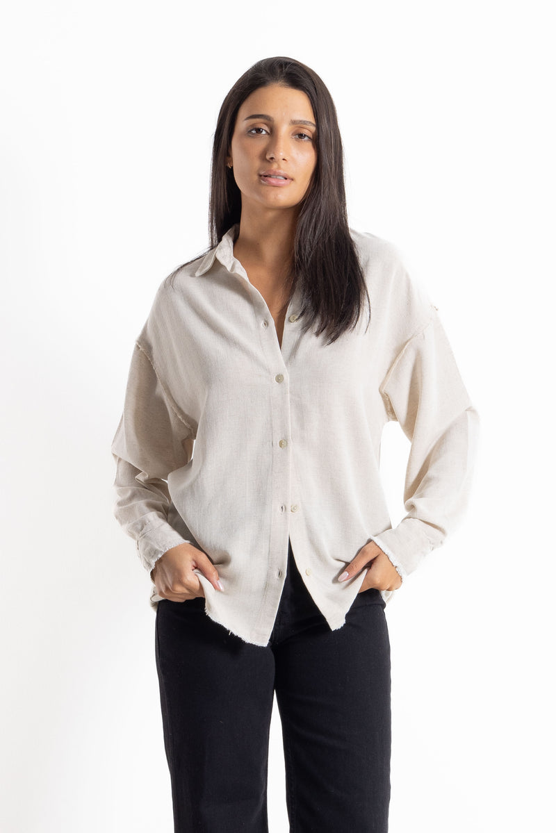 LINEN BLEND COMFORT SHIRT