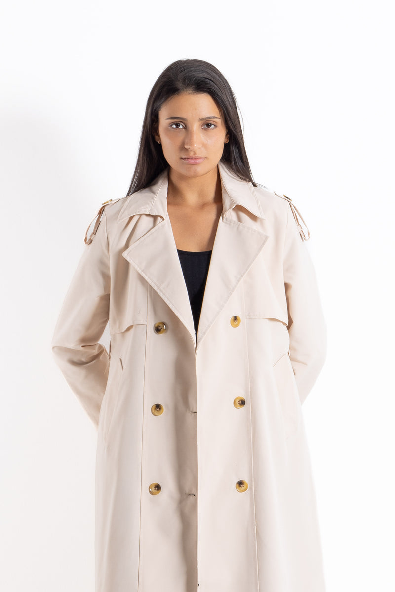 DETAILED LONG TRENCH COAT