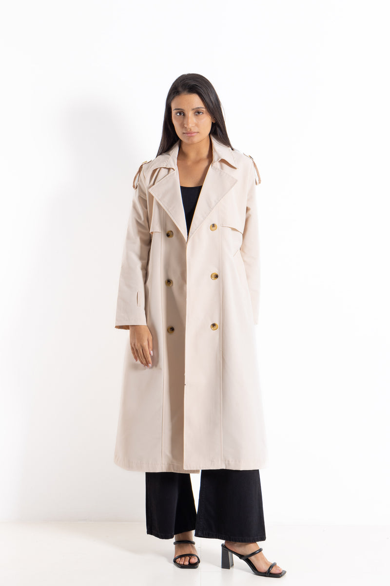 DETAILED LONG TRENCH COAT