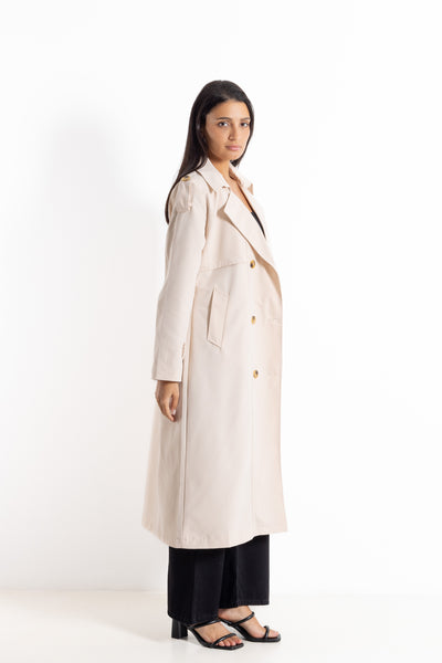 DETAILED LONG TRENCH COAT