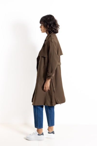 DETIALED BELTED TRENCH COAT