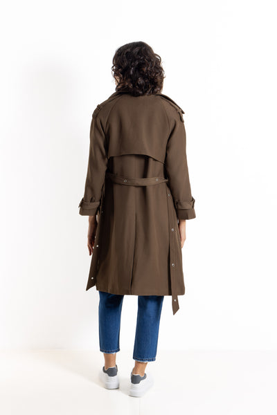 DETIALED BELTED TRENCH COAT