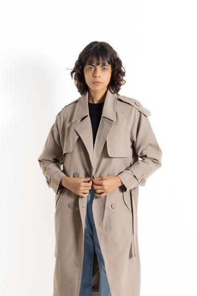 LONG BELTED TRENCH COAT