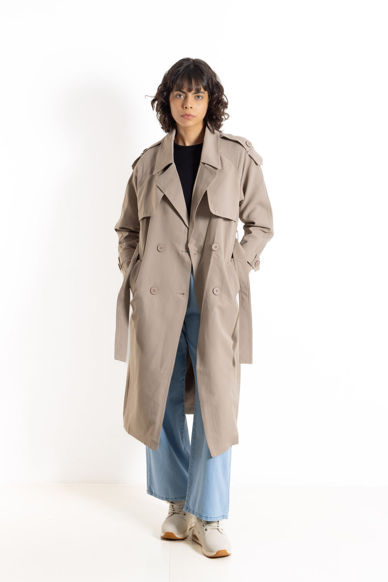 LONG BELTED TRENCH COAT