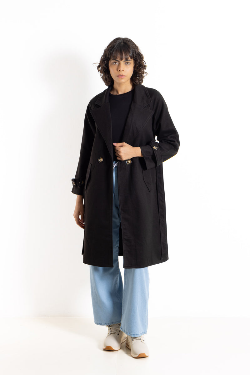 DETIALED TWILL COAT