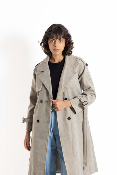 TEXTURED LONG COAT